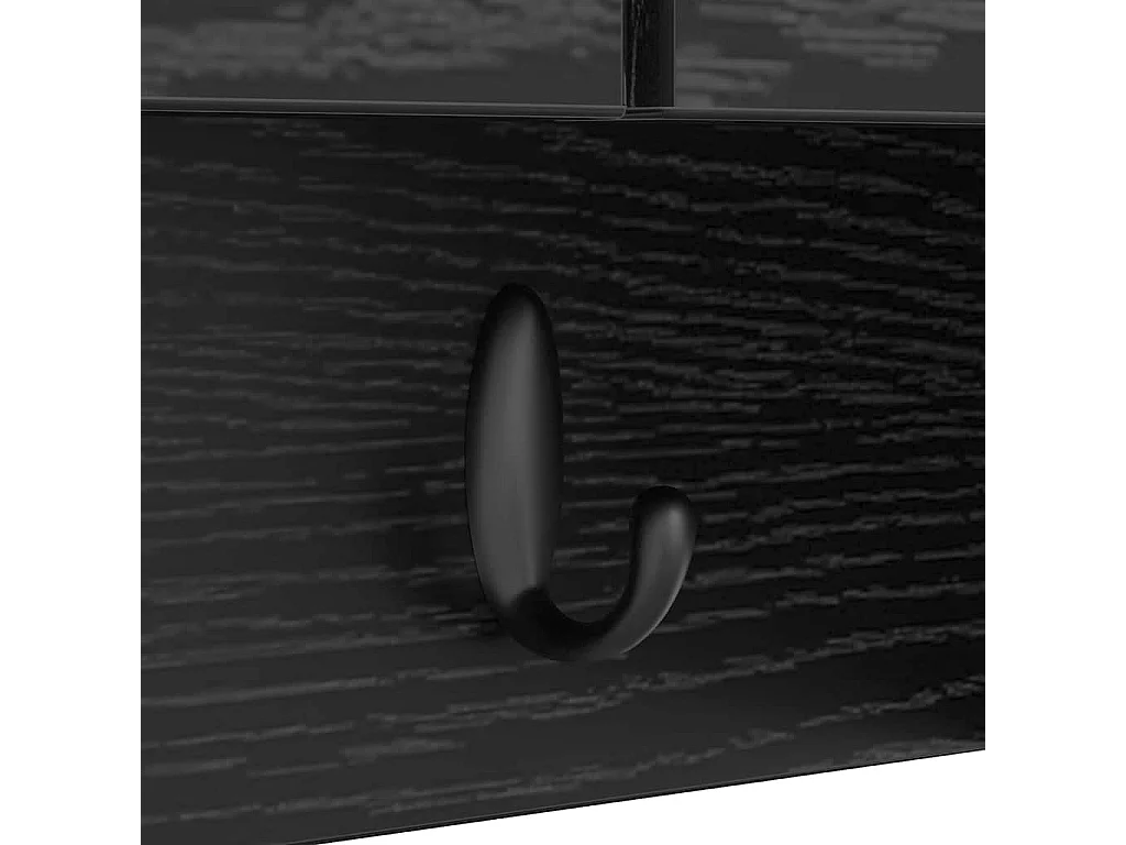 Appendiabiti da parete con ripiano Rovere nero 50 x 20 x 30 cm