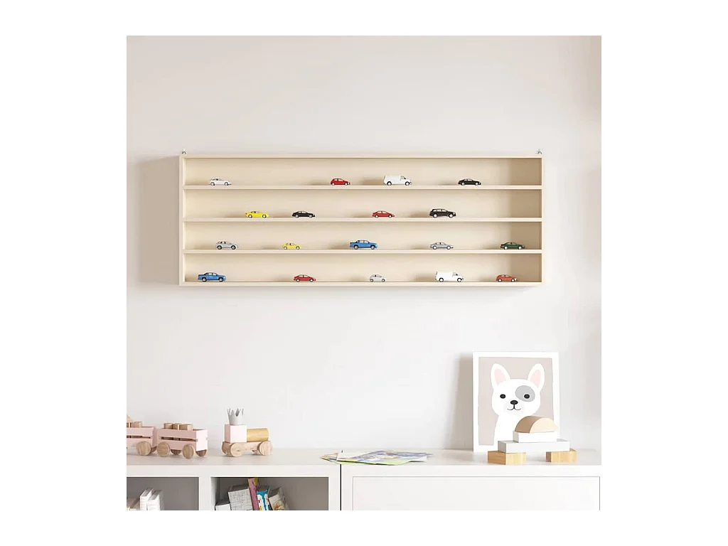 Scatola espositiva in legno marrone 100 x 8,5 x 36 cm