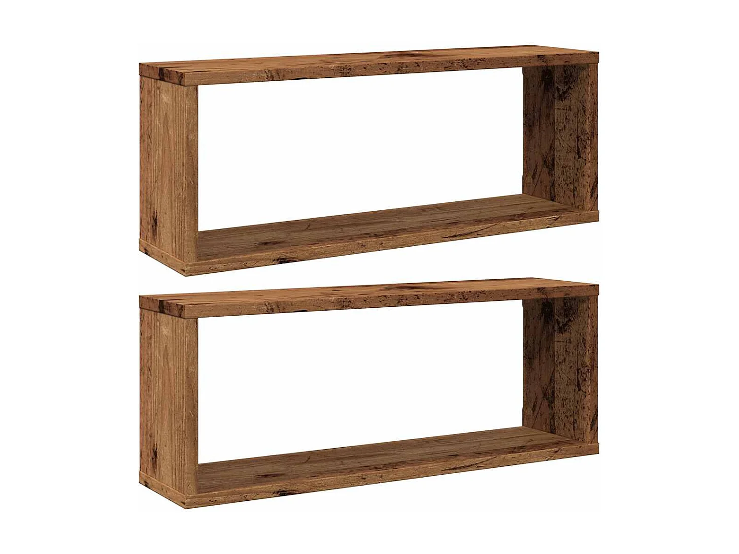 Étagères murales cube 2 pcs vieux bois 60x15x23 cm