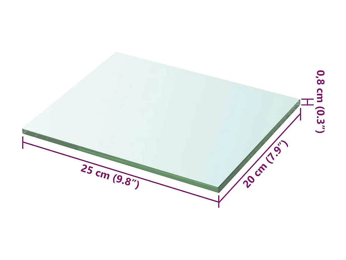 Panneaux d'étagère 2 pcs Verre Transparent 20 x 25 cm