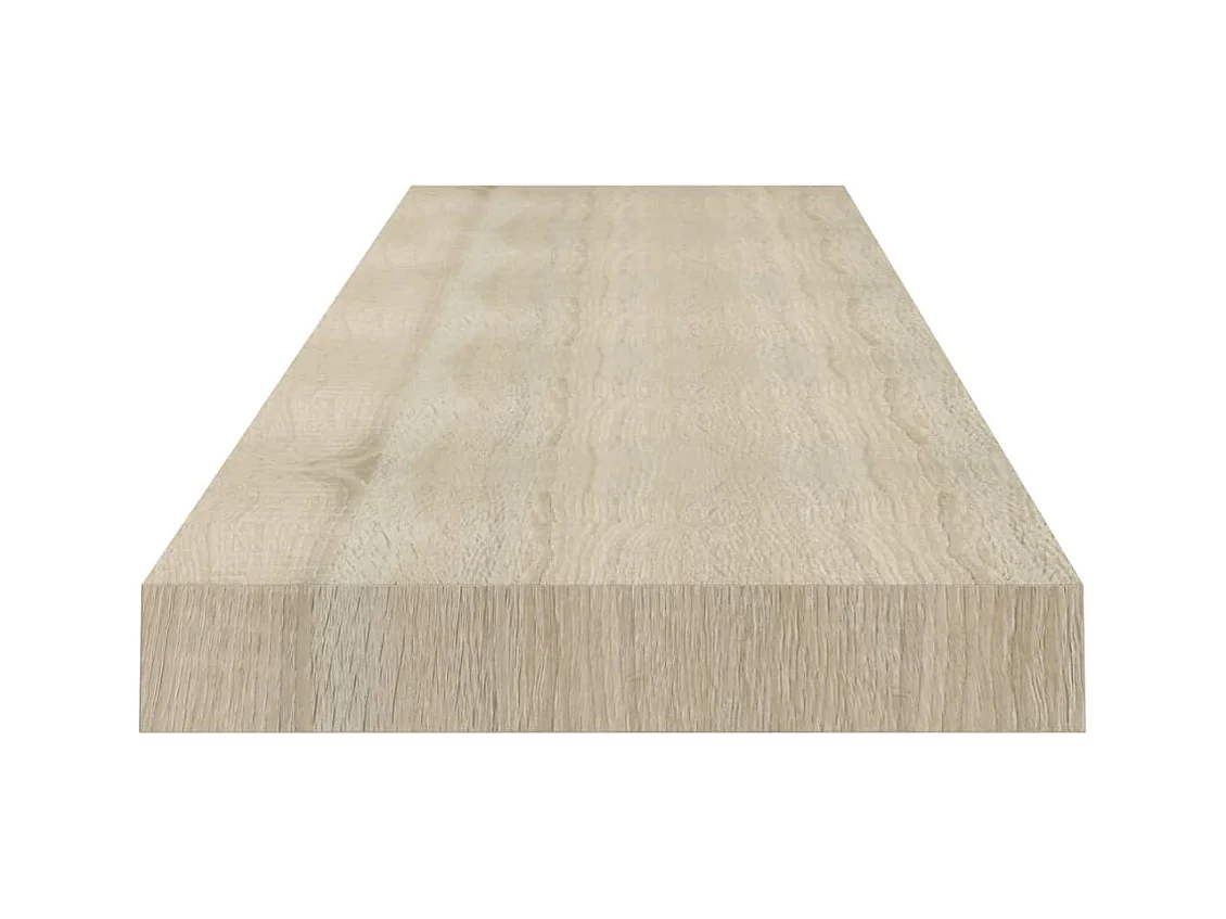 Mensole da parete sospese 2 pezzi Rovere 120x23,5x3,8 cm MDF