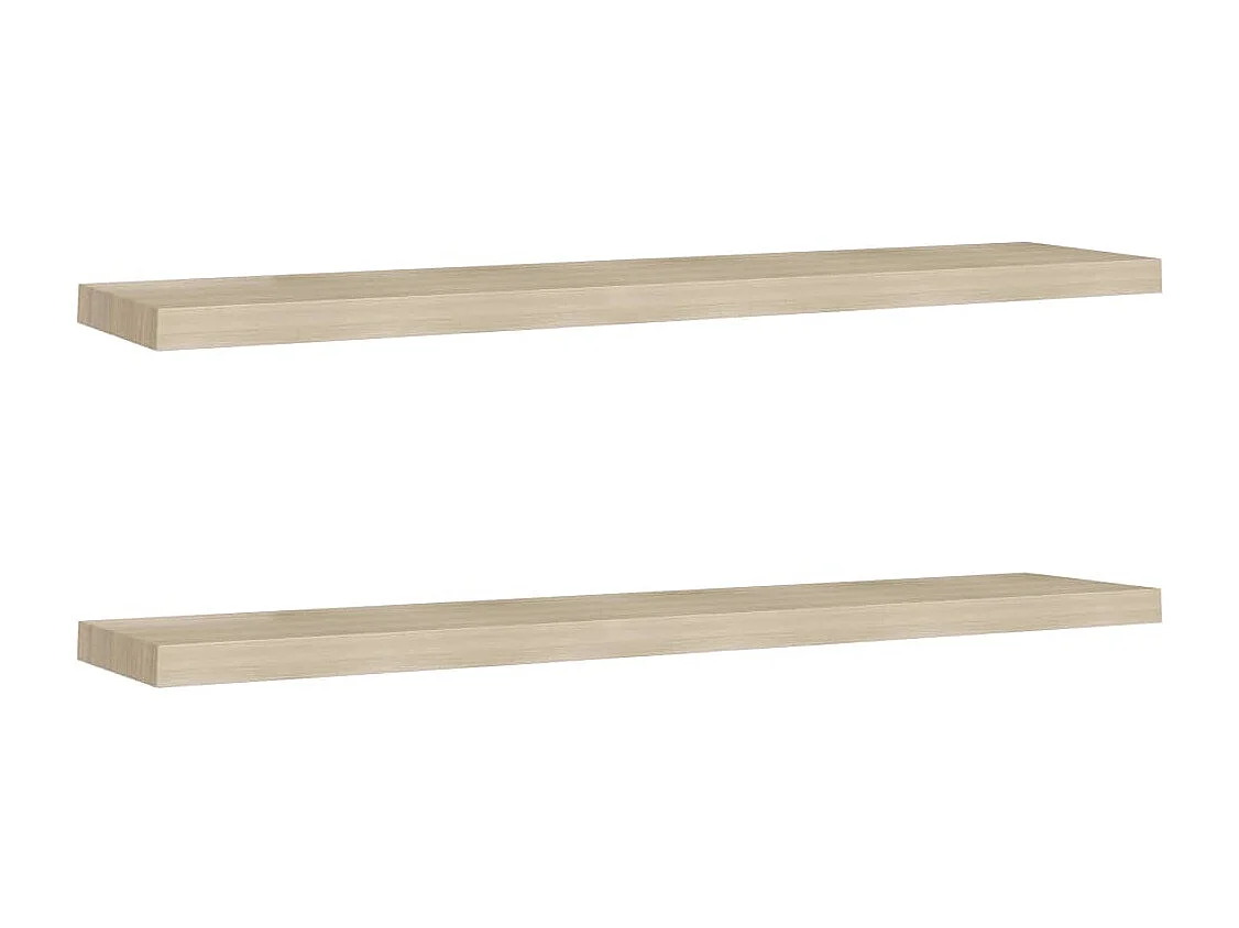 Zwevende wandplanken 2 stuks Eiken 120x23,5x3,8 cm MDF