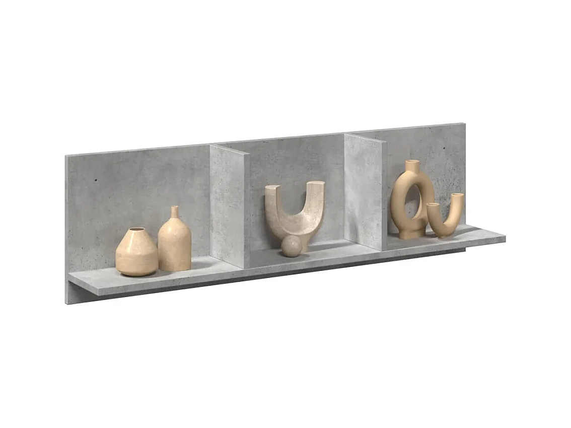 Wandkast 100x16,5x30 cm betongrijs bewerkt hout