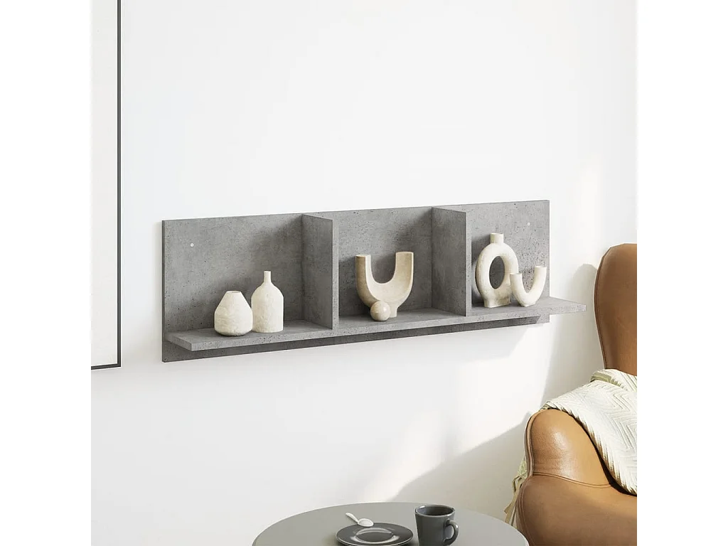 Pensile 100x16,5x30 cm in legno ingegnerizzato grigio cemento