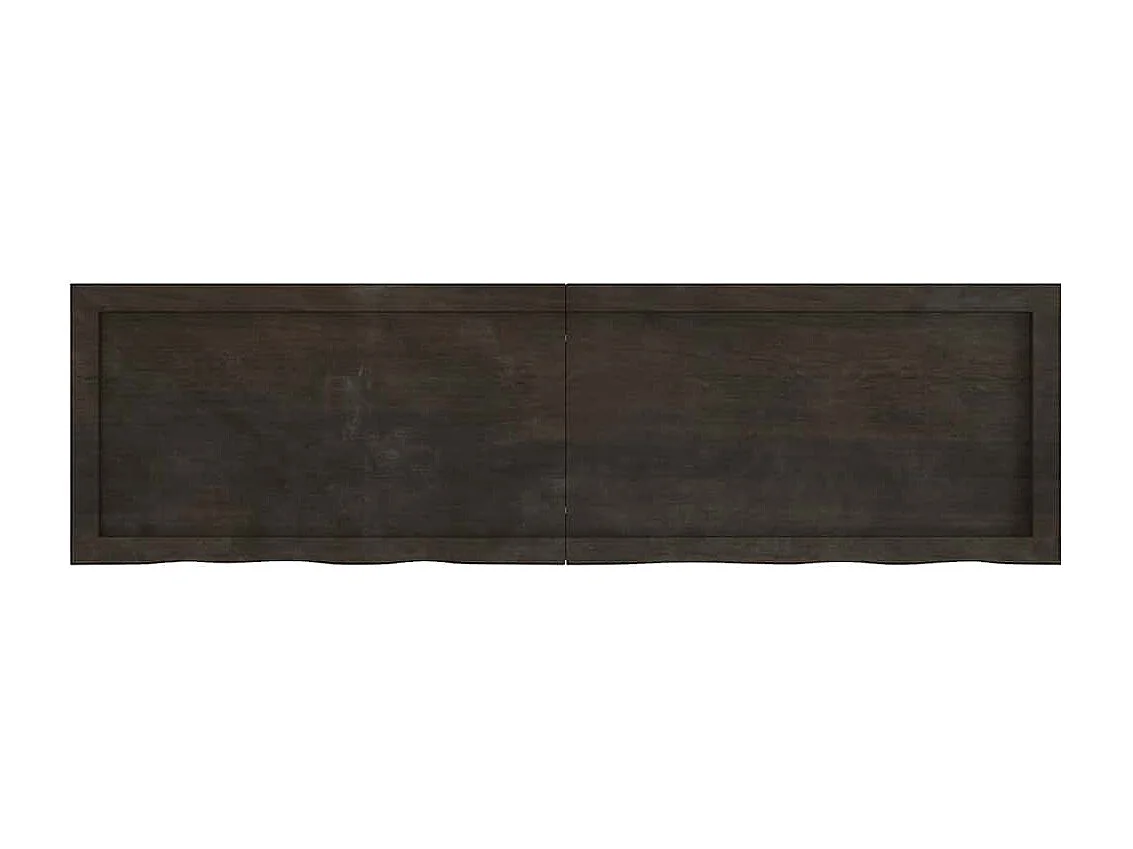 Mensola da parete marrone scuro in legno massello di rovere trattato