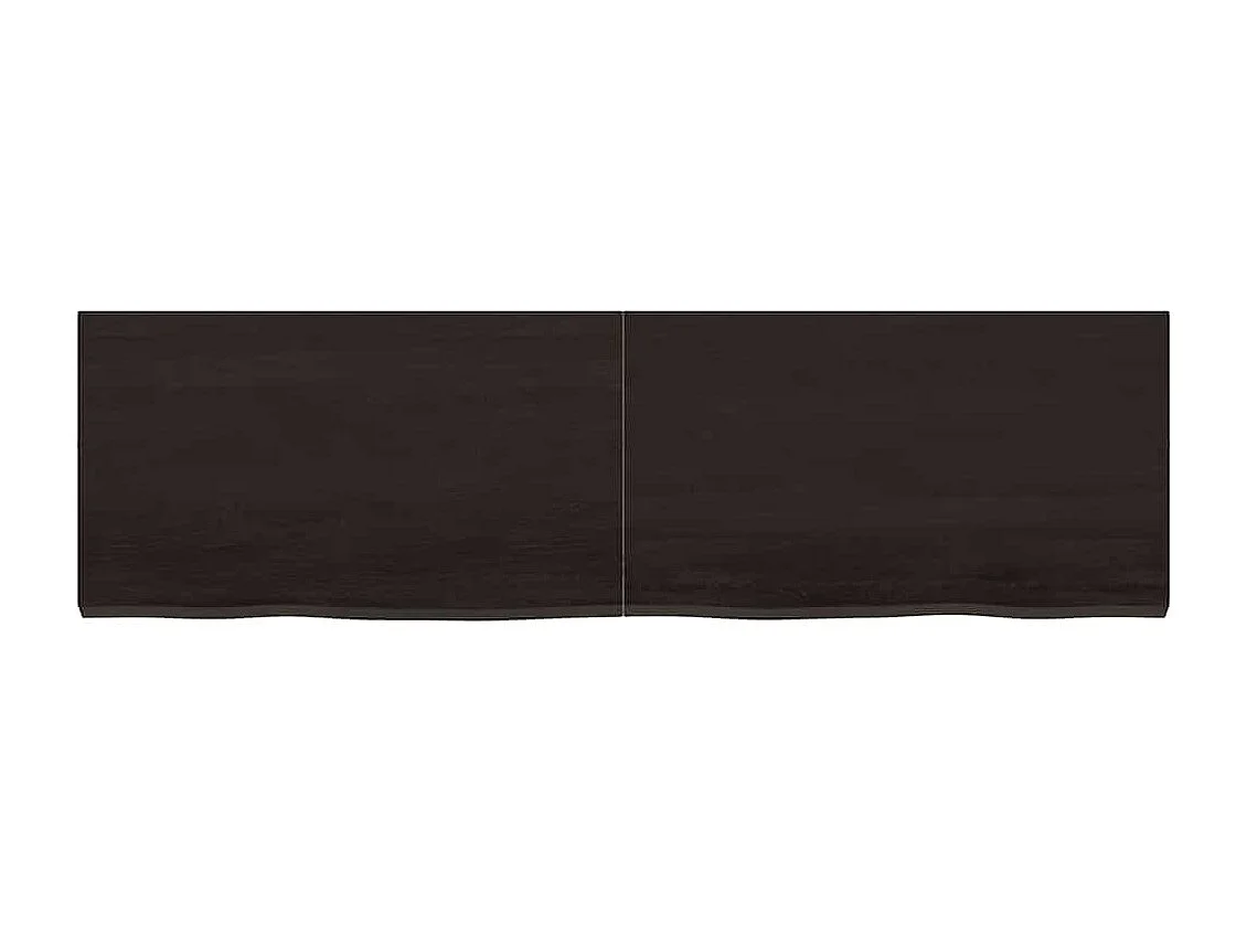 Mensola da parete marrone scuro in legno massello di rovere trattato