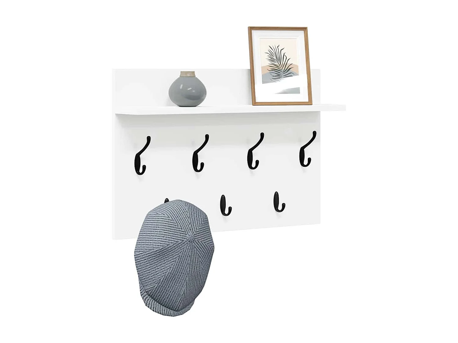 Appendiabiti da parete Bianco 60 x 40 x 12 cm Legno ingegnerizzato