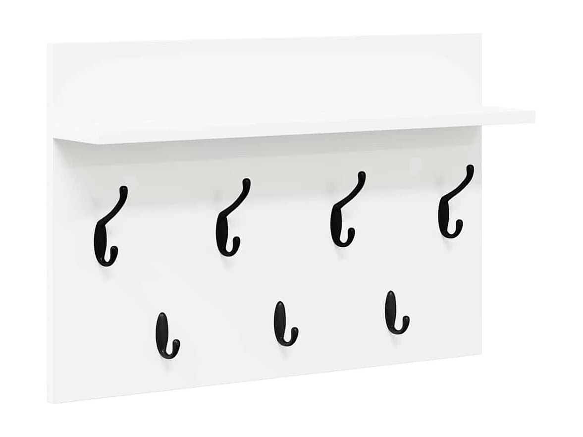 Perchero de pared Blanco 60 x 40 x 12 cm Madera de ingeniería