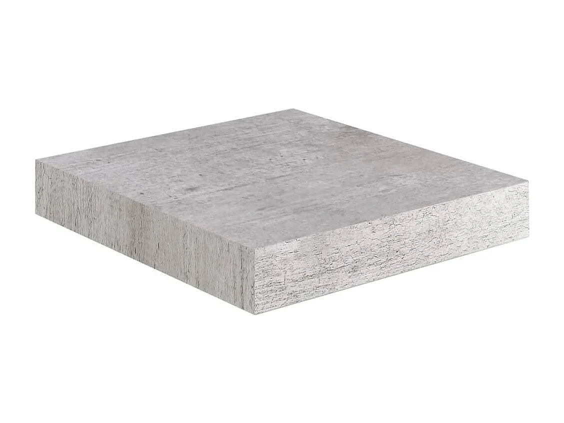 Étagères murales flottantes 2 pcs gris béton 23x23,5x3,8 cm MDF