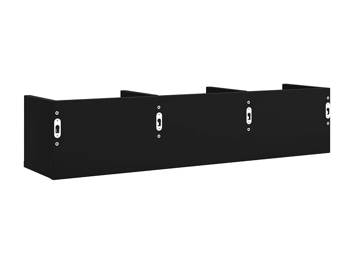 Wandkasten 2 stuks zwart 75x18x16,5 cm bewerkt hout