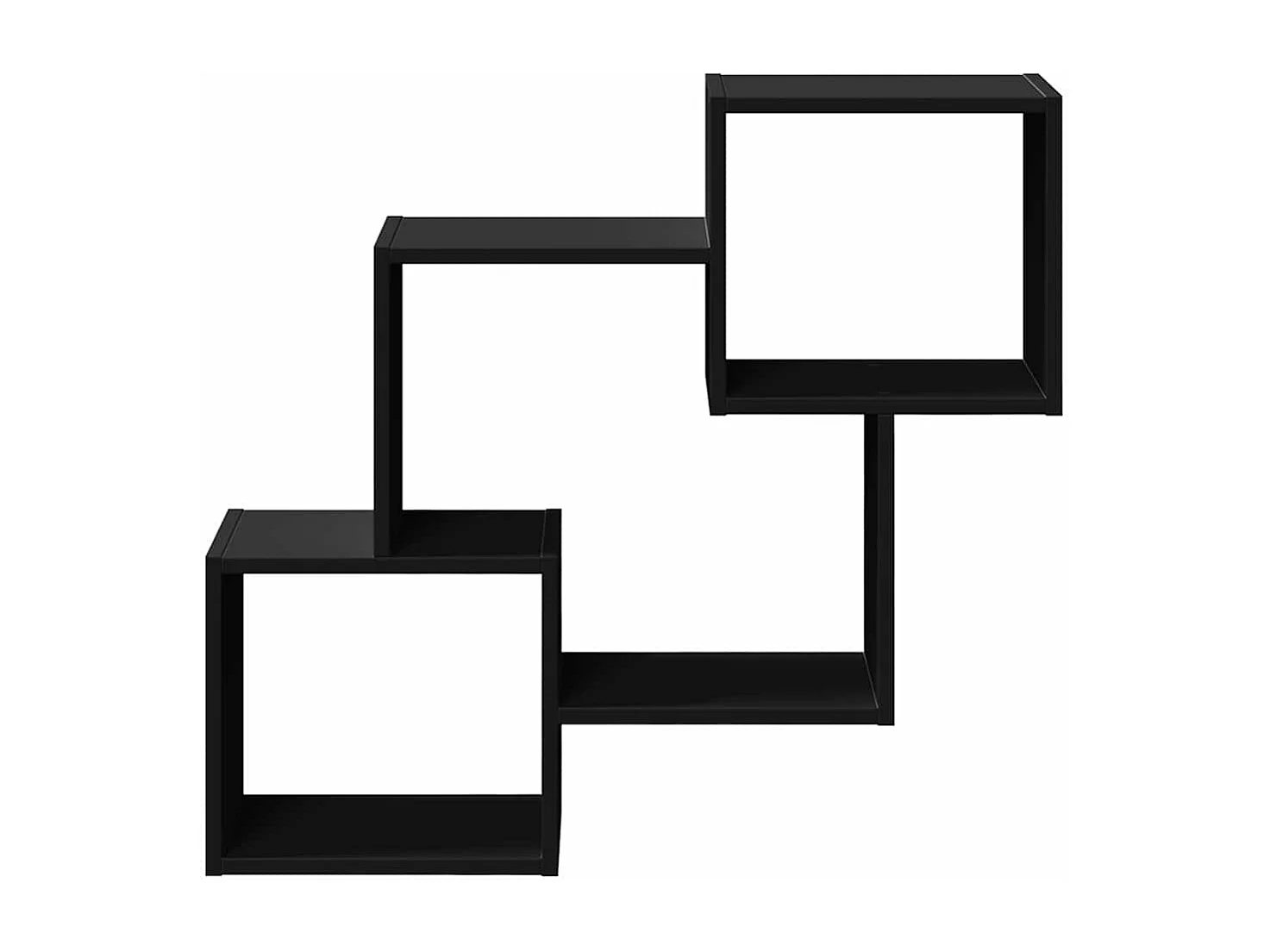 Wandkast 78x18x71 cm zwart bewerkt hout