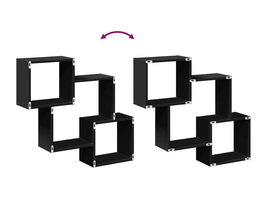 Pensile 78x18x71 cm in legno ingegnerizzato nero