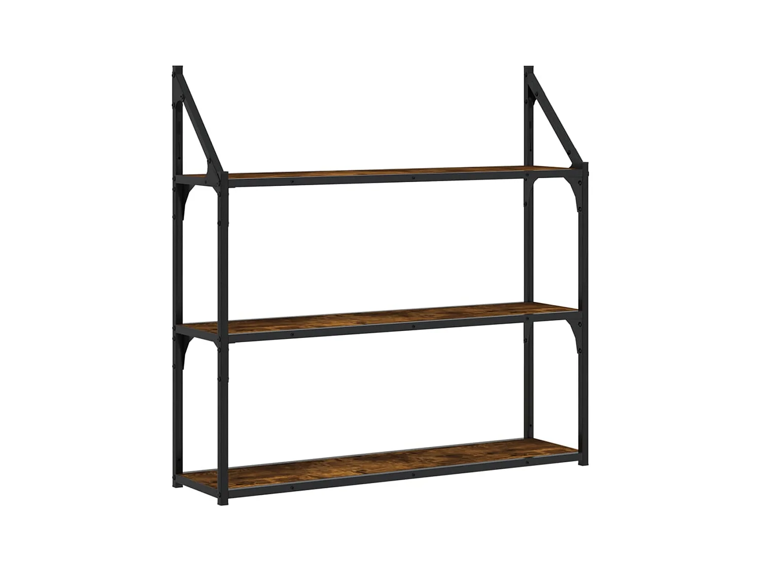 Estantería de pared de 3 niveles roble ahumado 80x21x78,5 cm