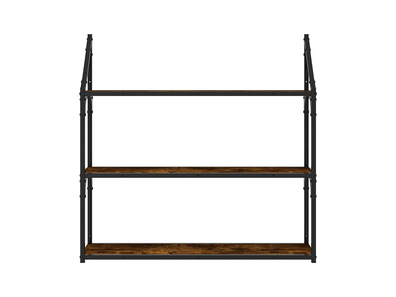 Estantería de pared de 3 niveles roble ahumado 80x21x78,5 cm