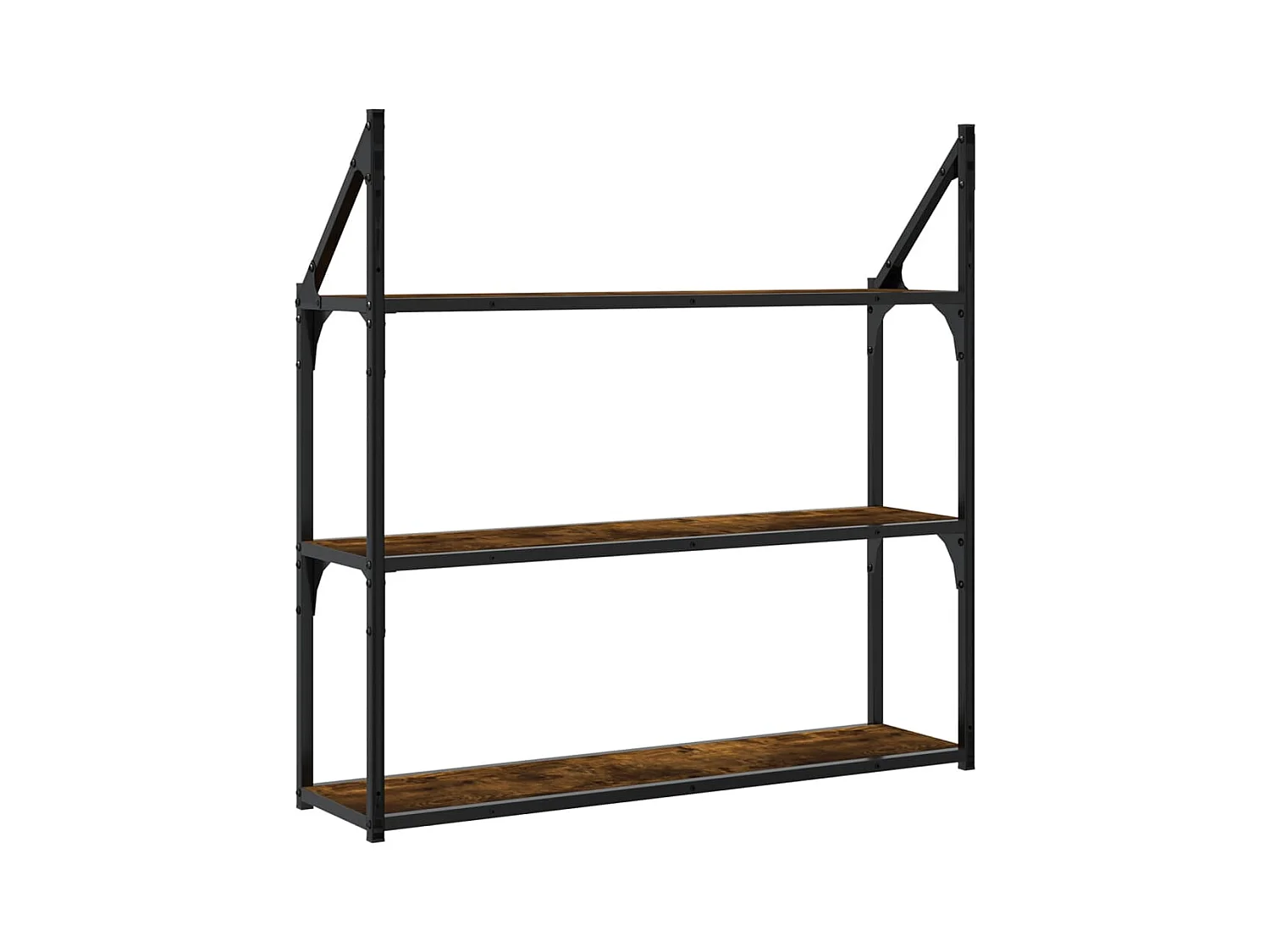 Estantería de pared de 3 niveles roble ahumado 80x21x78,5 cm