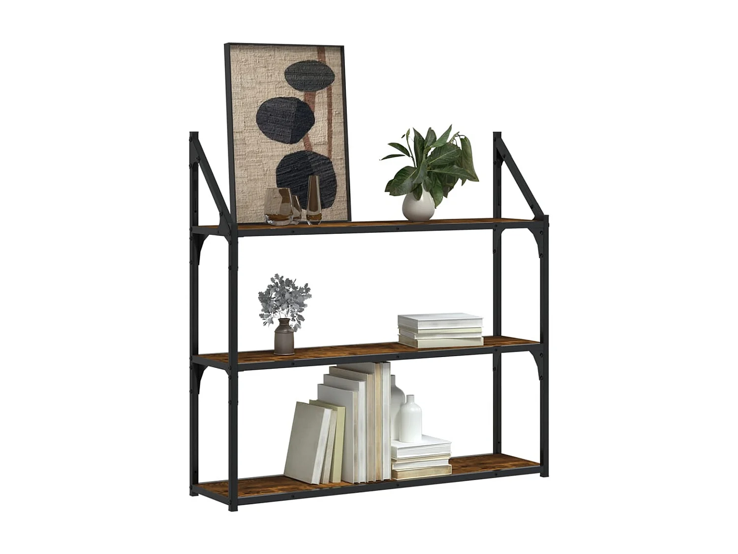 3-laags wandplank gerookt eiken 80x21x78,5 cm