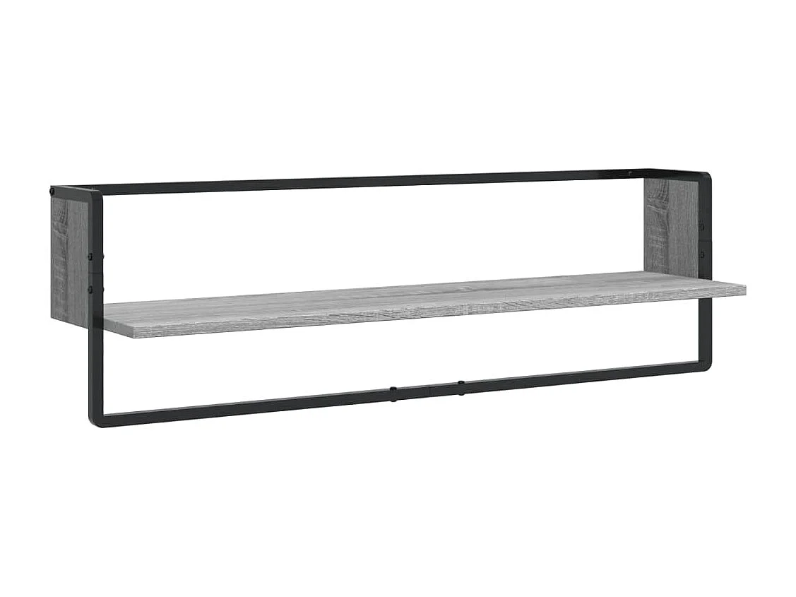 Juego de 6 estantes de pared con barras en gris Sonoma