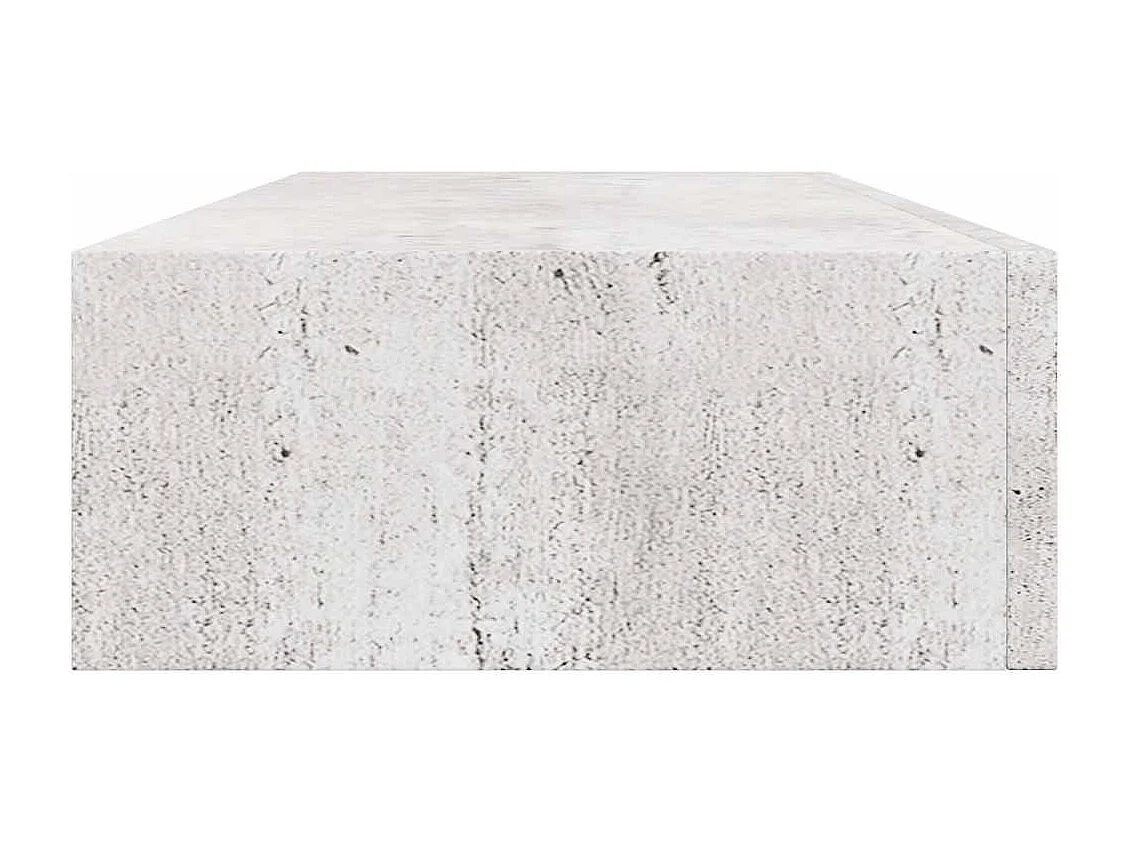 Mensola a muro con cassetto grigio cemento 60x23,5x10 cm MDF