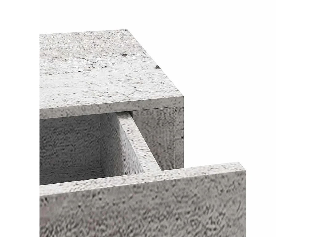 Étagère à tiroir murale Gris béton 60x23,5x10 cm MDF