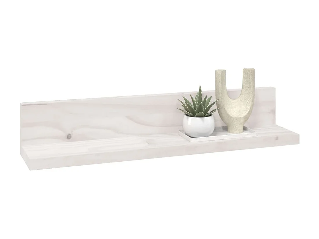 Estantes de pared 2 uds Blanco 50x11x9 cm Madera maciza de pino