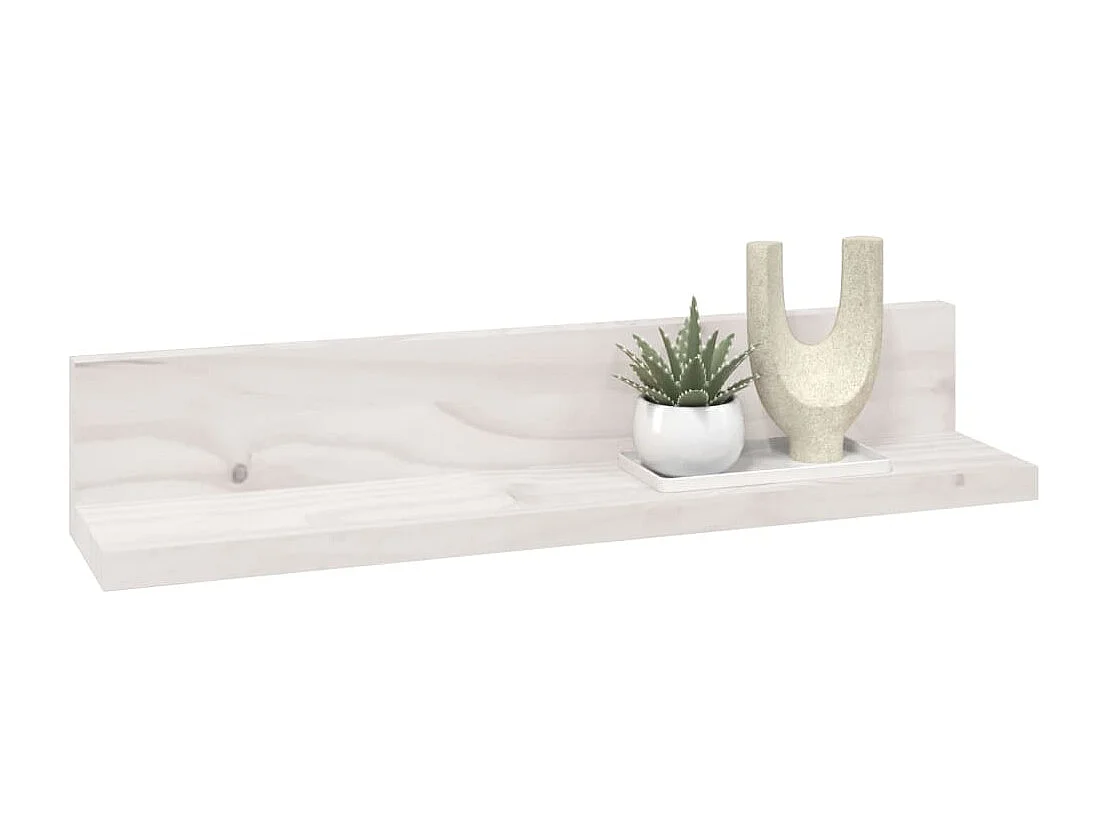 Estantes de pared 2 uds Blanco 50x11x9 cm Madera maciza de pino