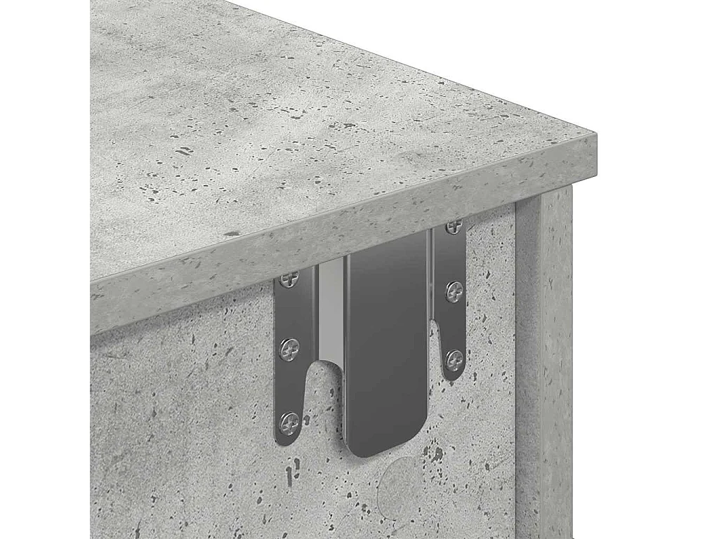 Étagère murale avec tiroirs gris béton bois d'ingénierie