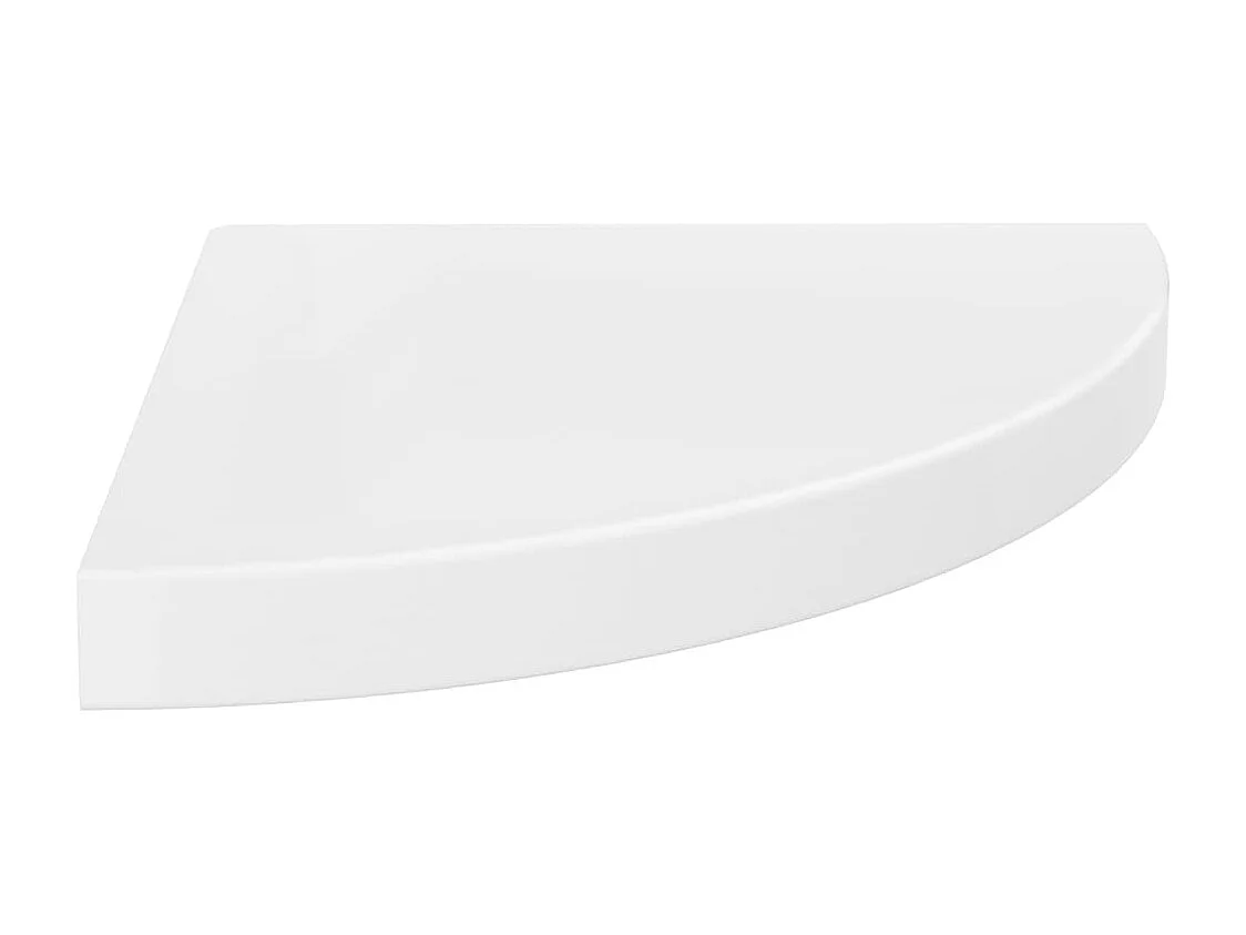 Mensole angolari galleggianti 4 pezzi bianco lucido 35x35x3,8 cm MDF
