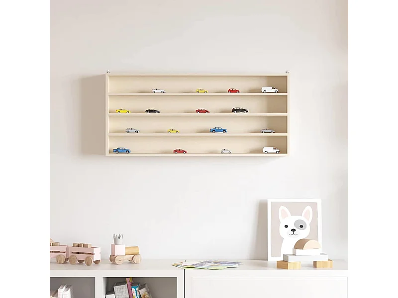 Scatola espositiva in legno marrone 80 x 8,5 x 36 cm compensato