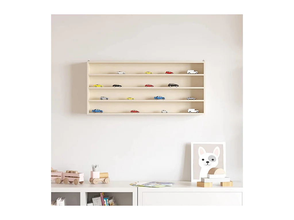 Boîte d'Exposition en Bois Marron 80 x 8,5 x 36 cm Contreplaqué