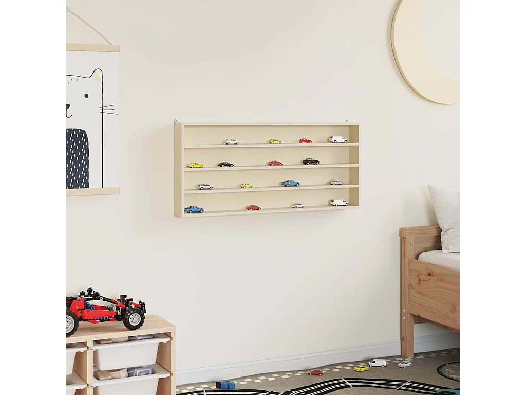 Boîte d'Exposition en Bois Marron 80 x 8,5 x 36 cm Contreplaqué