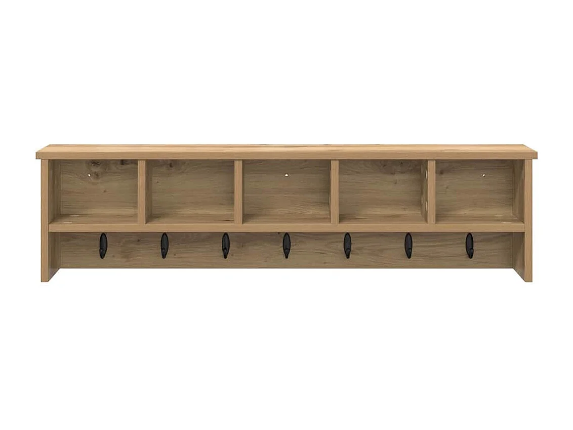 Handgemaakte eikenhouten wandkapstok 100 x 16 x 26 cm