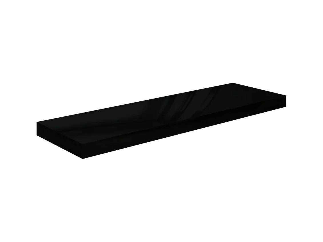 Mensola sospesa da parete 4 pezzi Nero lucido 80x23,5x3,8 cm MDF
