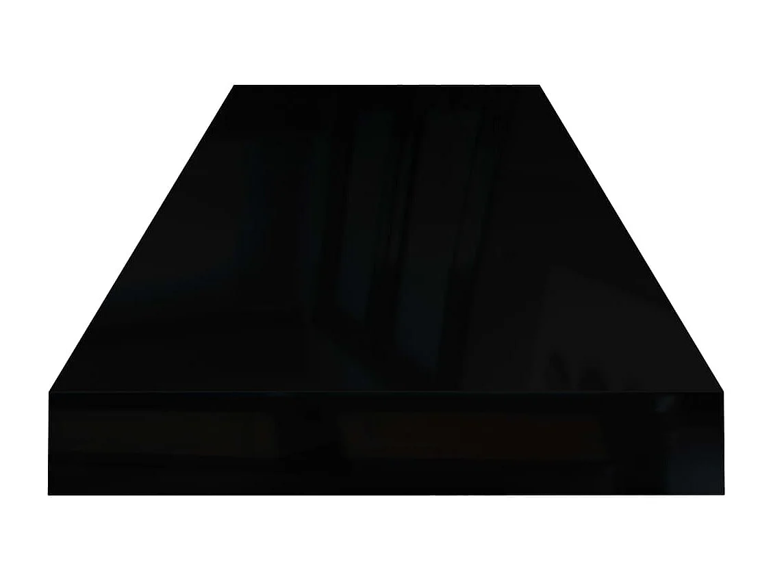 Étagère murale flottante 4 pcs Noir brillant 80x23,5x3,8 cm MDF