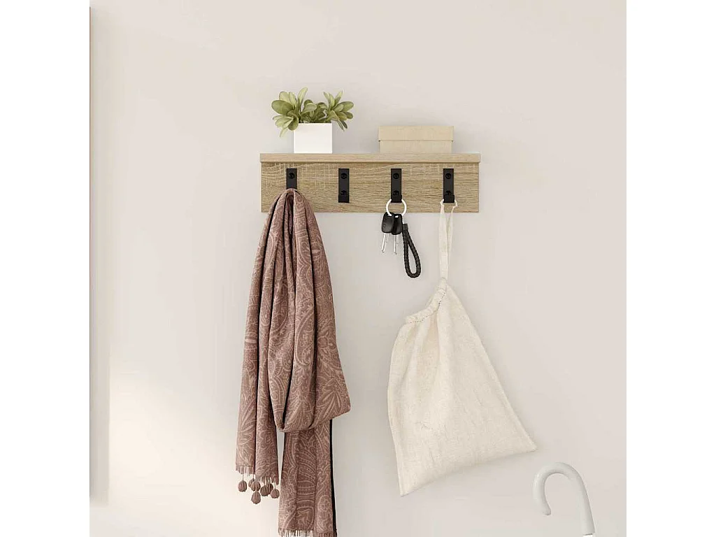 Appendiabiti da parete in rovere Sonoma 40 x 10,5 x 10,5 cm