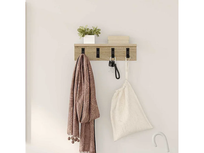 Porte-manteau mural Chêne sonoma 40 x 10.5 x 10.5 cm