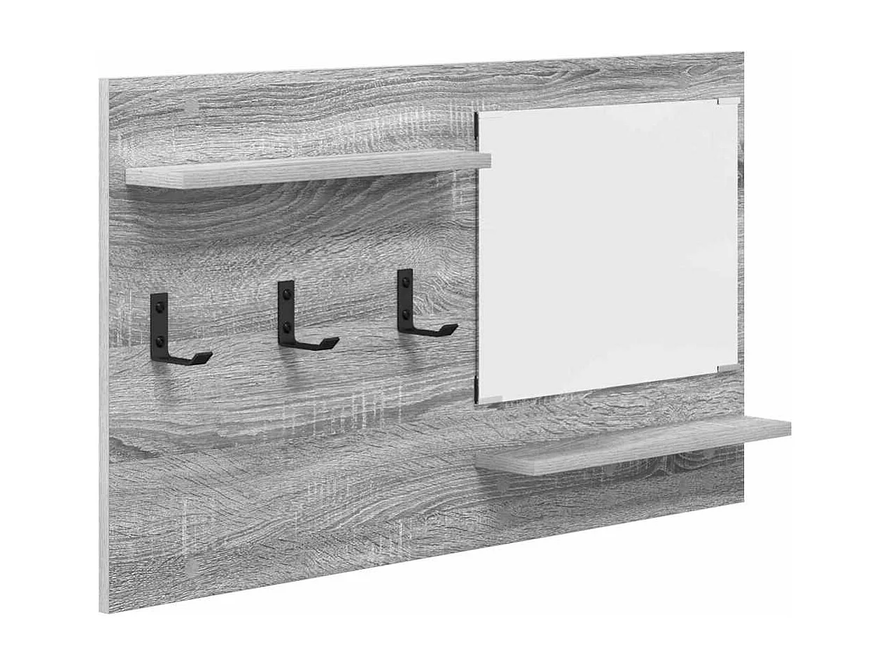 Appendiabiti da parete Sonoma con ripiano, grigio, 90 x 10 x 50 cm