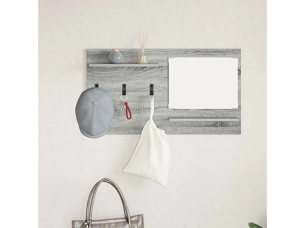 Appendiabiti da parete Sonoma con ripiano, grigio, 90 x 10 x 50 cm