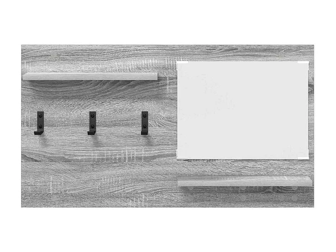 Appendiabiti da parete Sonoma con ripiano, grigio, 90 x 10 x 50 cm