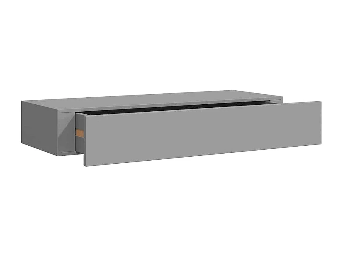 Étagères à tiroirs murales 2 pcs gris 60x23,5x10 cm MDF