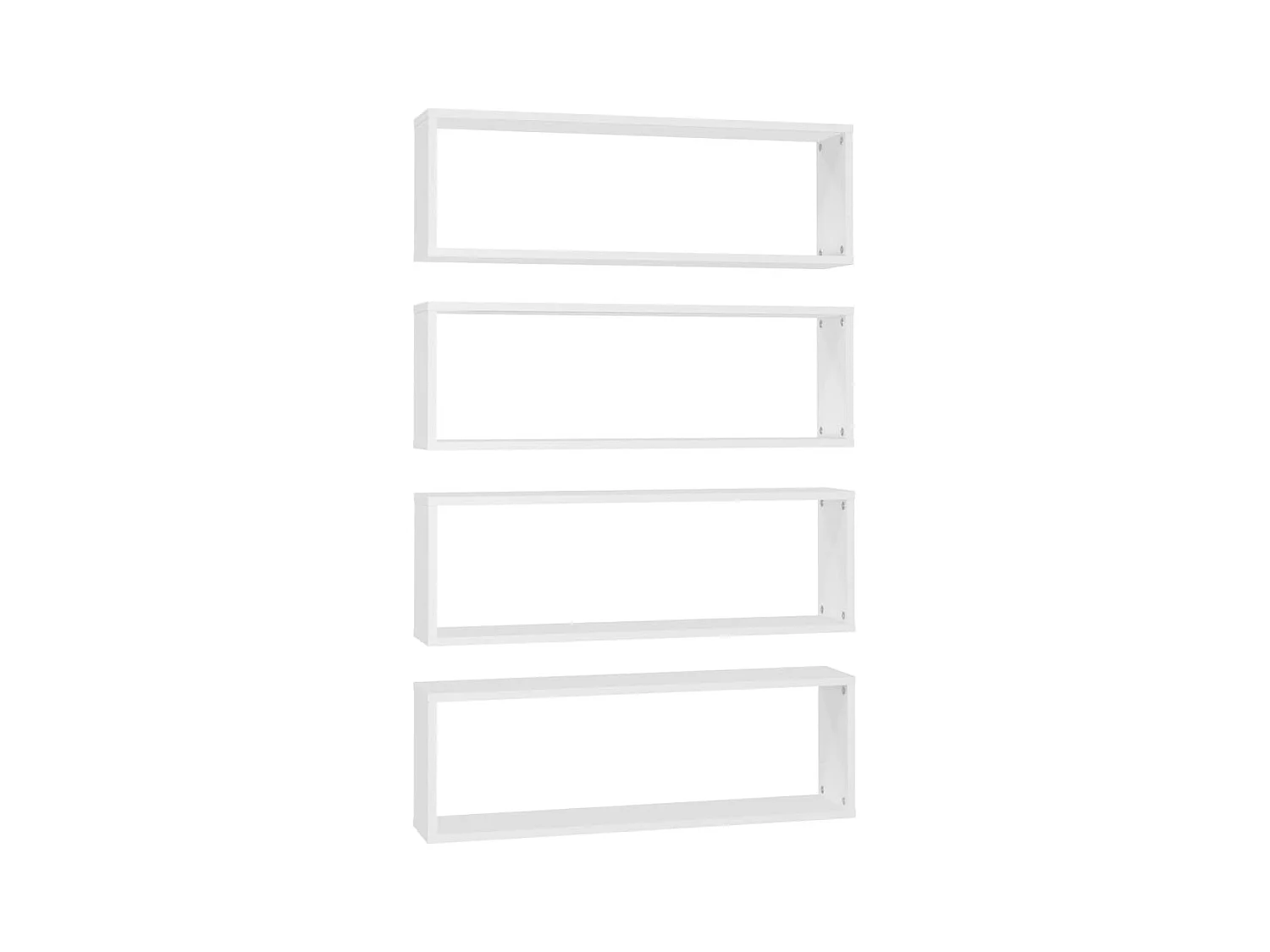 mensole a cubo bianche da parete 80x15x26,5 cm in legno ingegnerizzato