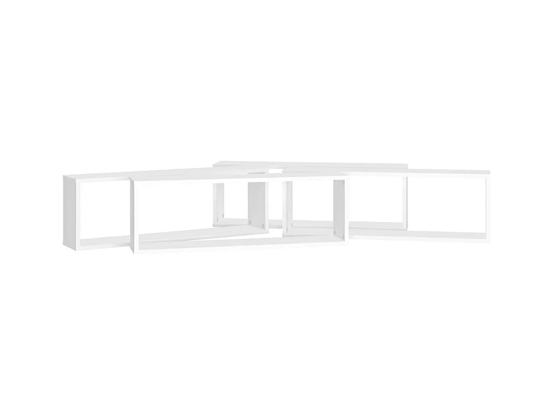 mensole a cubo bianche da parete 80x15x26,5 cm in legno ingegnerizzato