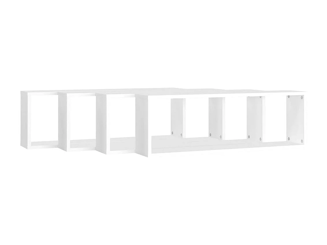 estantes cúbicos de pared blancos de 80 x 15 x 26,5 cm de madera de ingeniería