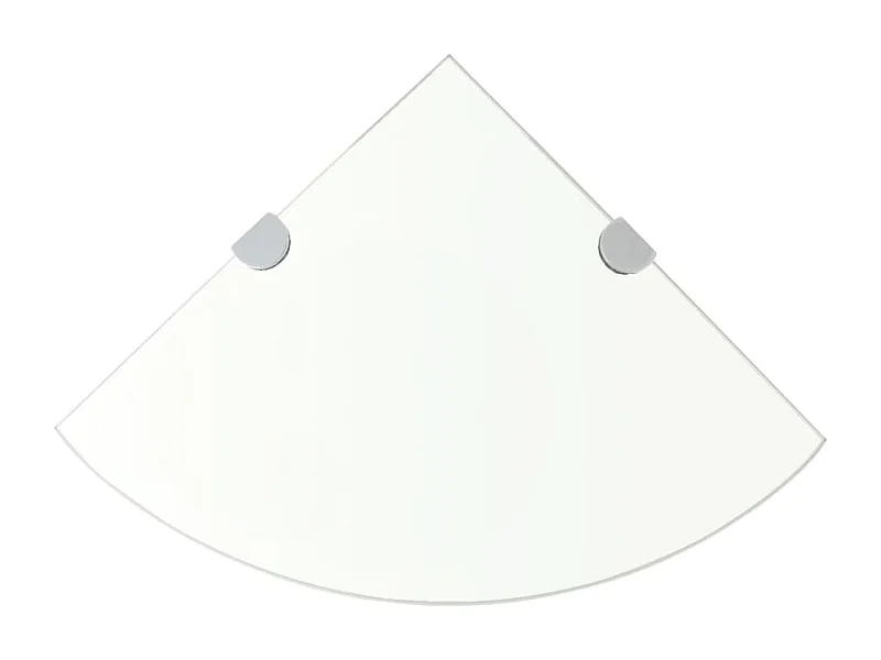 Étagère de coin + supports chromés Verre Transparent 35 x 35 cm