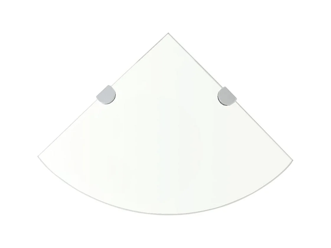Étagère de coin + supports chromés Verre Transparent 35 x 35 cm