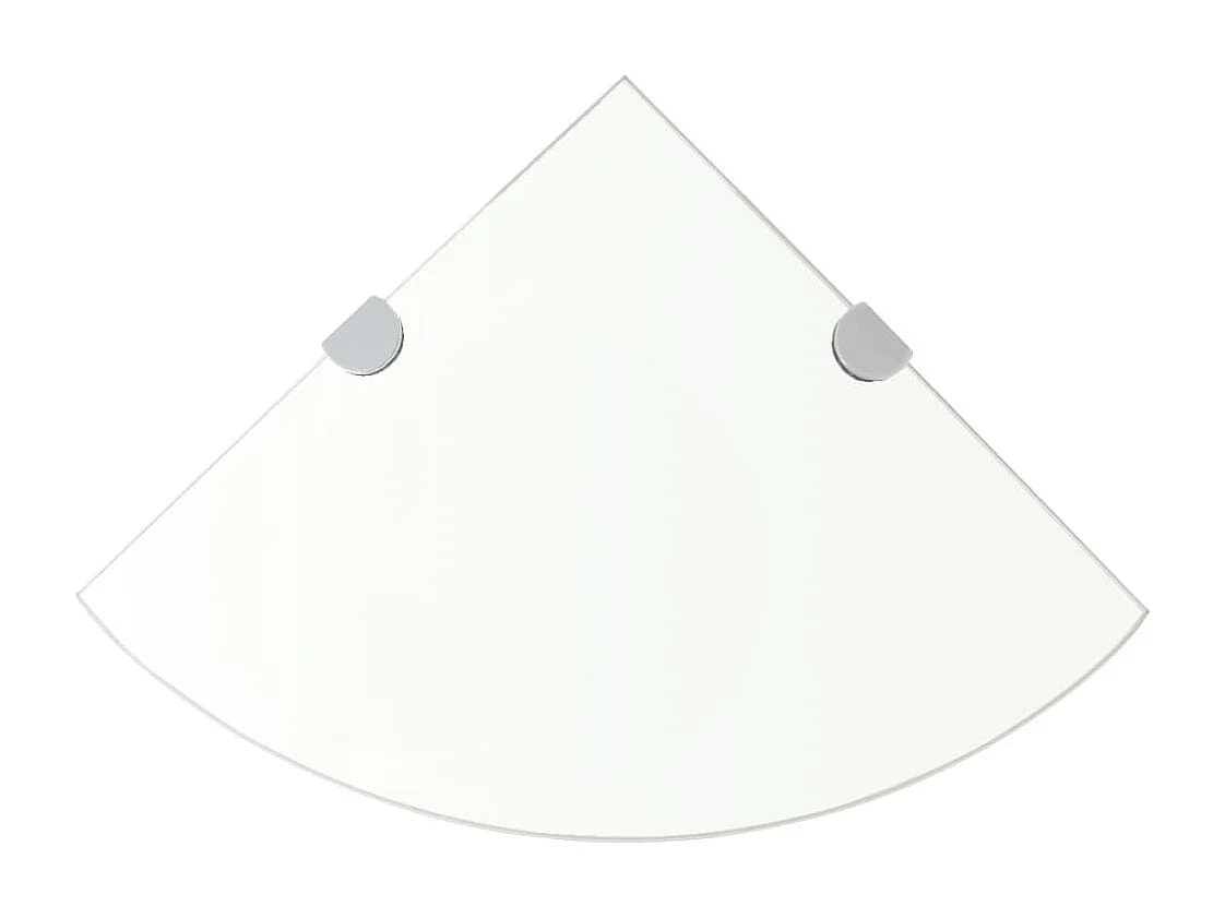 Estante de esquina + soportes cromados Cristal transparente 35 x 35 cm