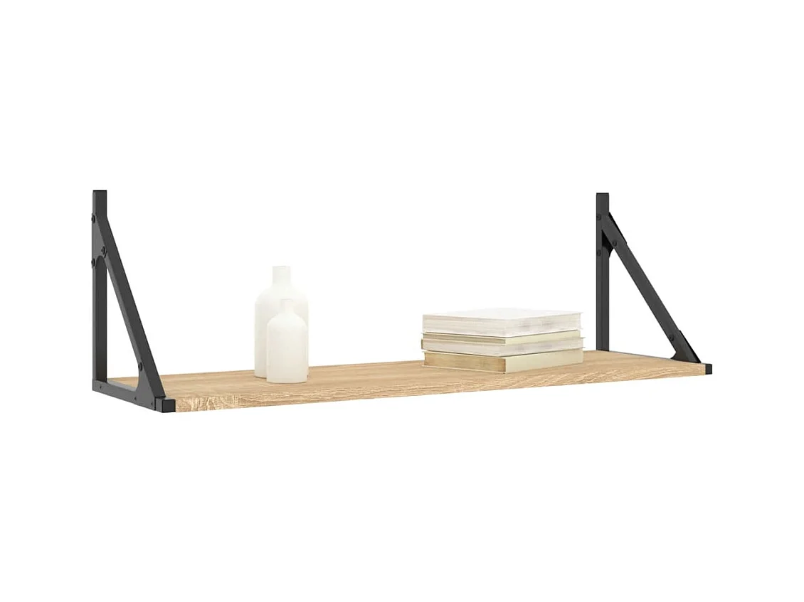 Mensole da parete 2 pezzi rovere sonoma 80x25x25,5 cm