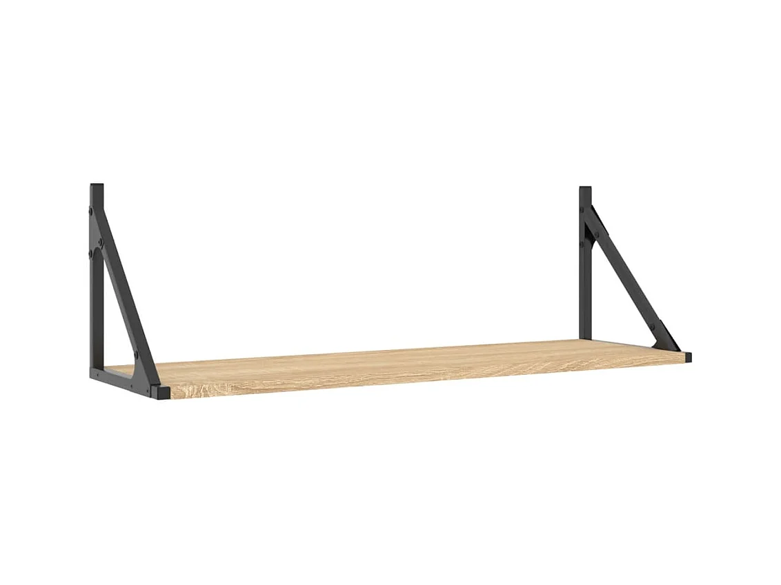 Mensole da parete 2 pezzi rovere sonoma 80x25x25,5 cm