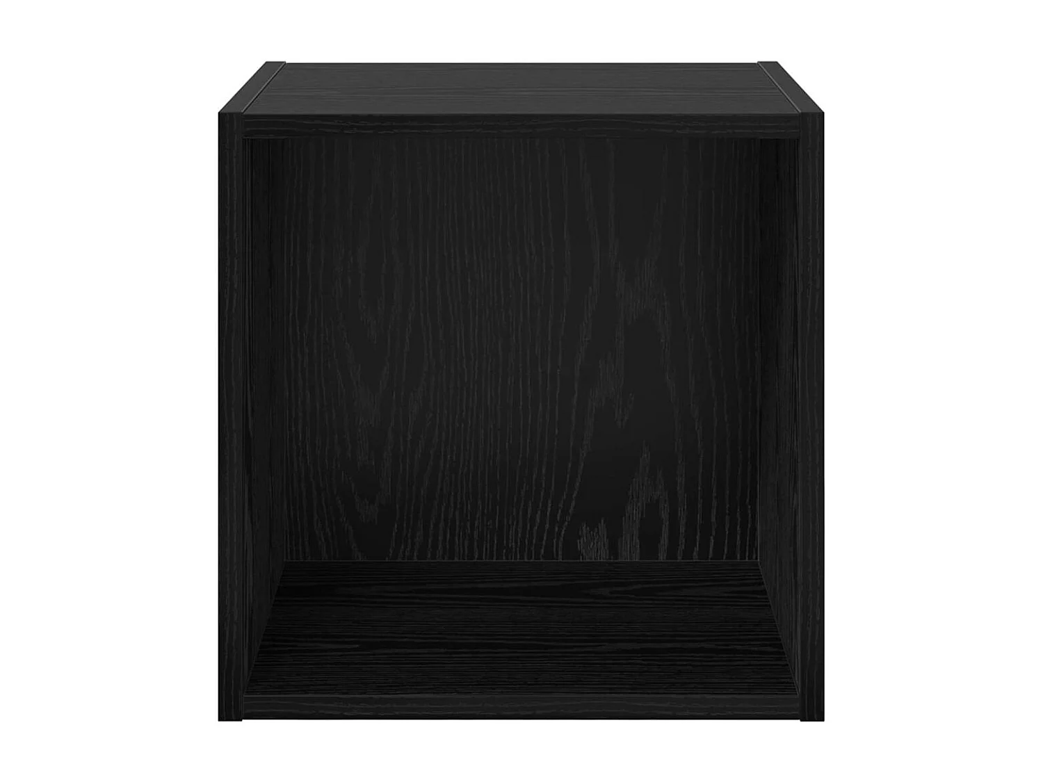 Zwarte eiken wandkast 37 x 37 x 37 cm bewerkt hout