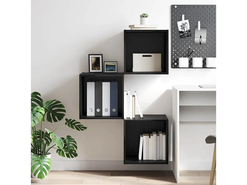 Meuble mural Chêne noir 37 x 37 x 37 cm Bois d'ingénierie