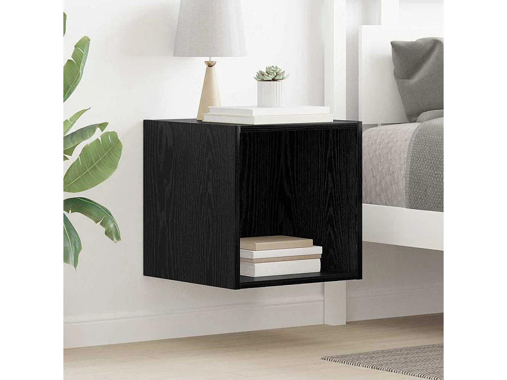 Meuble mural Chêne noir 37 x 37 x 37 cm Bois d'ingénierie